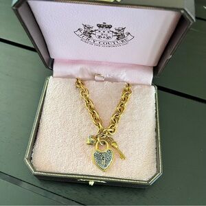 Juicy Couture Gold Chain Heart Lock Necklace